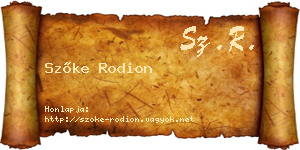 Szőke Rodion névjegykártya