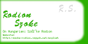 rodion szoke business card